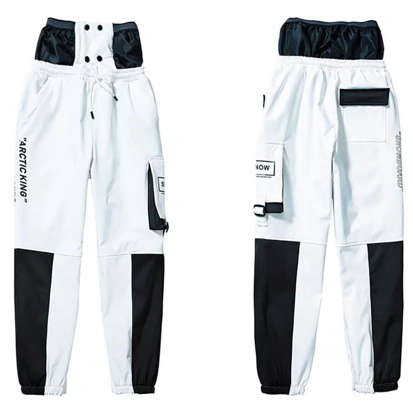 Outdoor Elastic Waistband Warm Windproof Ski Pants with Pockets - SF0763