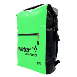 Outdoor Folding Double Shoulder Bag Dry Sack PVC Waterproof  Backpack, Capacity: 25L (Green)