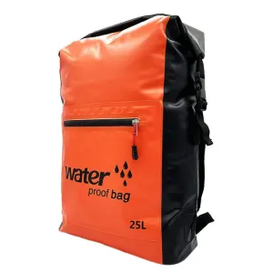 Outdoor Folding Double Shoulder Bag Dry Sack PVC Waterproof  Backpack, Capacity: 25L (Orange)