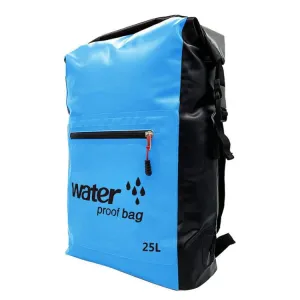 Outdoor Folding Double Shoulder Bag Dry Sack PVC Waterproof  Backpack, Capacity: 25L (Sky Blue)