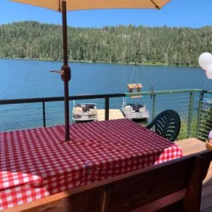 Outdoor Red Checkered Tablecloth With Umbrella Hole & Zipper