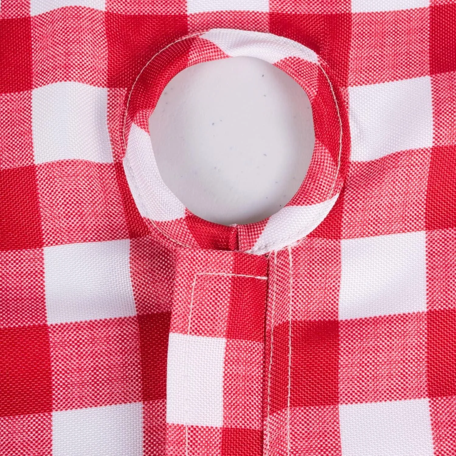 Outdoor Red Checkered Tablecloth With Umbrella Hole & Zipper