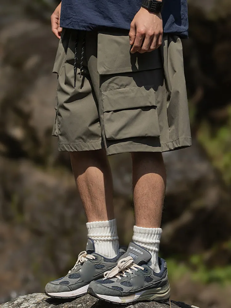 Outdoor Solid Color Pocket Cargo Shorts