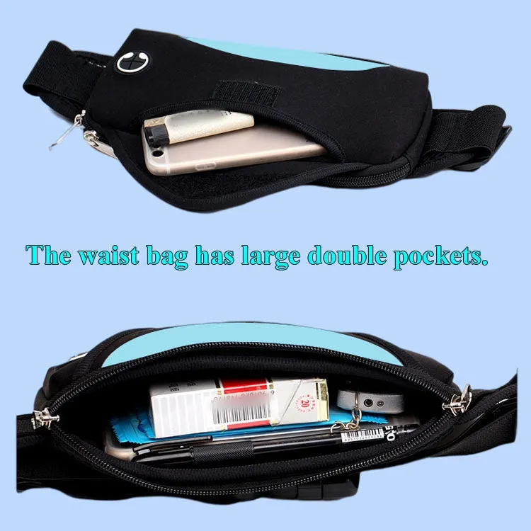 Outdoor Sports Waist Bag Anti-Lost Mobile Phone Bag Running Riding Multifunctional Water Bottle Bag(Sky Blue)