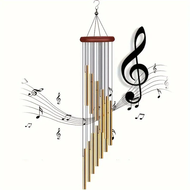 Outdoor Sympathy Wind Chimes with 12 Aluminum Tubes