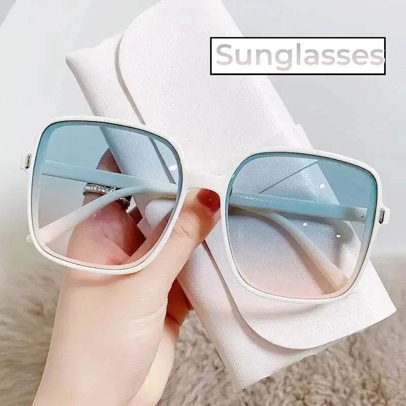 Outdoor UV400 Meter Nail Square Sunglasses Gradient Decoration Black Sunglasses Transparent Trend UV Resistant Retro Sunglasses