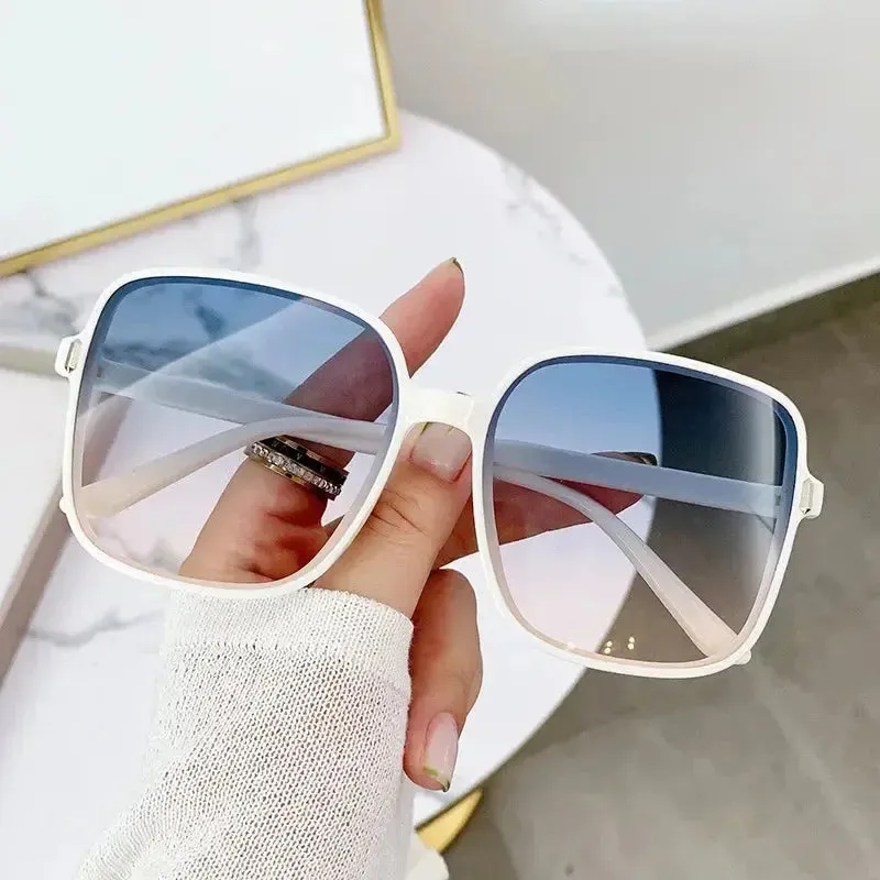 Outdoor UV400 Meter Nail Square Sunglasses Gradient Decoration Black Sunglasses Transparent Trend UV Resistant Retro Sunglasses