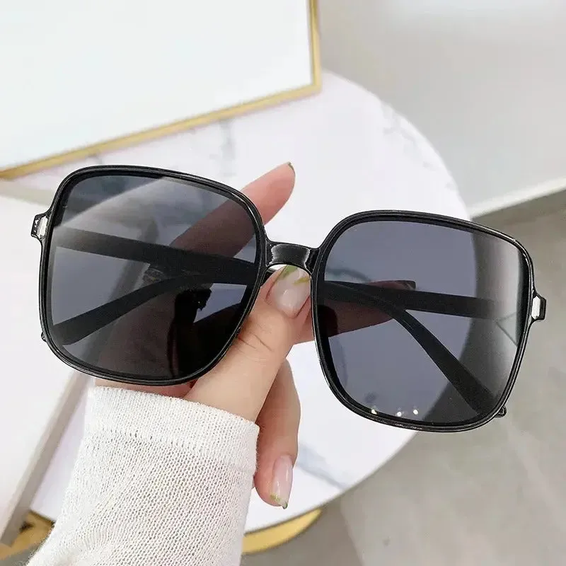 Outdoor UV400 Meter Nail Square Sunglasses Gradient Decoration Black Sunglasses Transparent Trend UV Resistant Retro Sunglasses