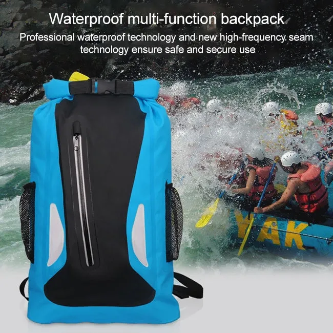 Outdoor Waterproof Dry Dual Shoulder Strap Bag Dry Sack PVC Barrel Bag, Capacity: 25L (Pink)