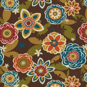 Outdoor/Indoor Annie Chocolate Fabric