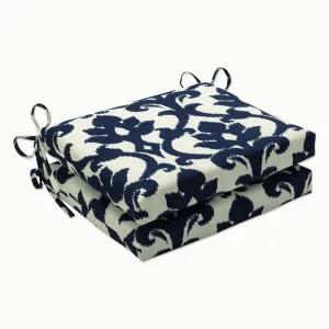 Outdoor/Indoor Basalto Navy Squared Corners Seat Cushion (Set of 2)