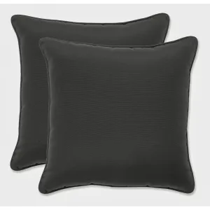 Outdoor/Indoor Fresco Black 16.5-inch Throw Pillow (Set of 2)