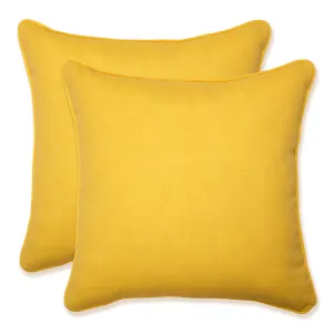 Outdoor/Indoor Fresco Solids Yellow 18.5-inch Throw Pillow (Set of 2)