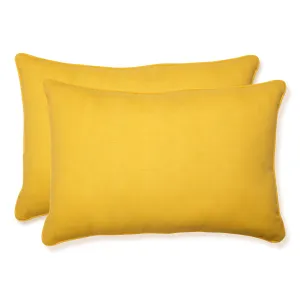 Outdoor/Indoor Fresco Solids Yellow Over-sized Rectangular Throw Pillow (Set of 2)