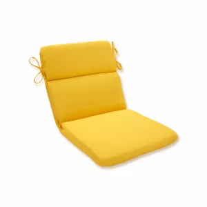 Outdoor/Indoor Fresco Solids Yellow Rounded Corners Chair Cushion