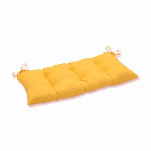 Outdoor/Indoor Fresco Solids Yellow Tufted Bench/Swing Cushion