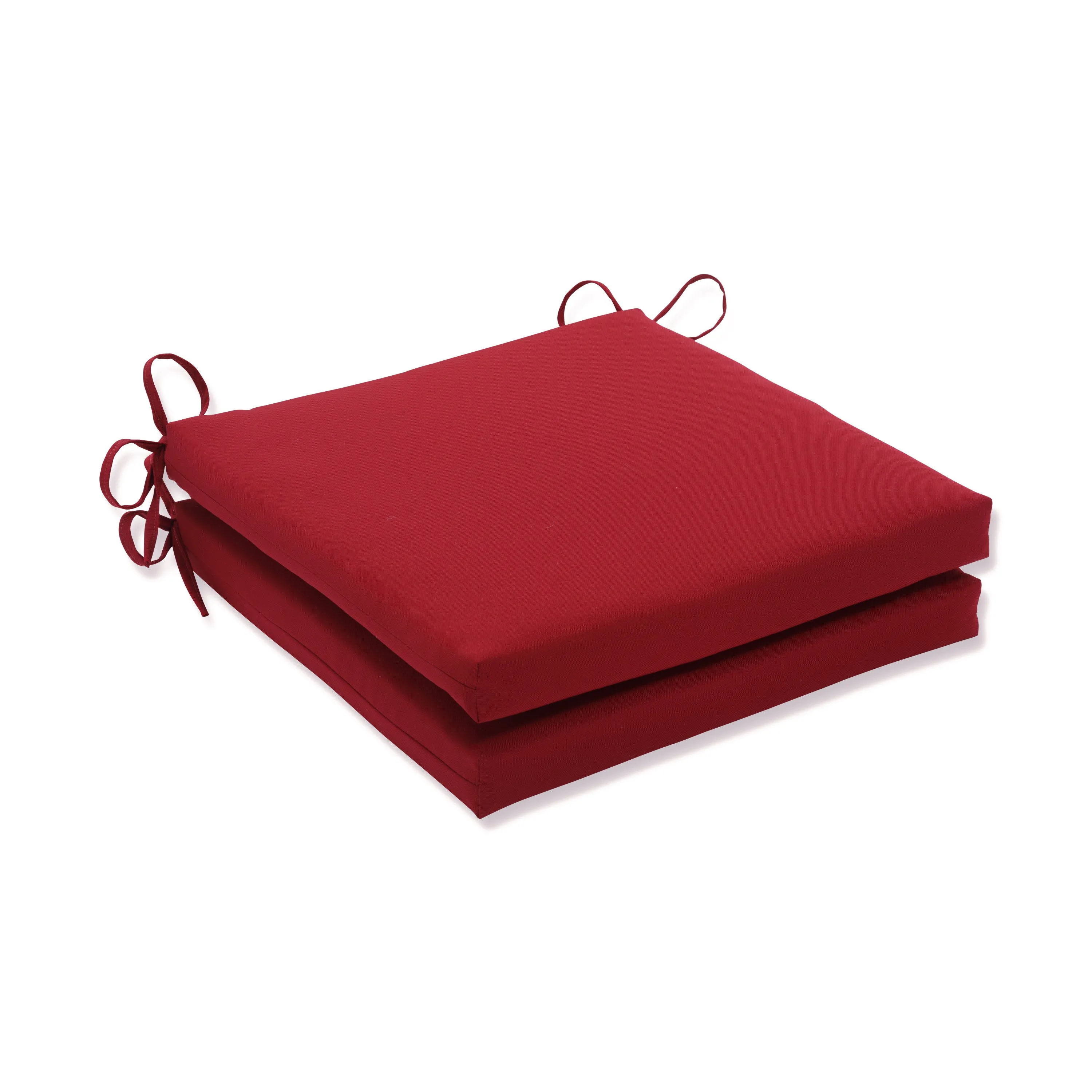 Outdoor/Indoor Pompeii Red Squared Corners Seat Cushion 20x20x3 (Set of 2)