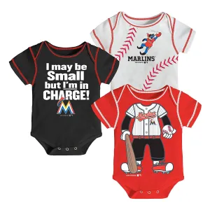 Outerstuff Baseball MLB Infant Miami Marlins Team Three Pack Creeper Set