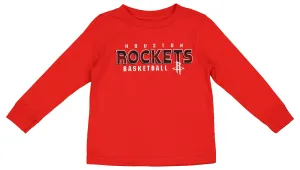 Outerstuff NBA Toddler Houston Rockets Stretchy Long Sleeve Tee, Red