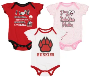 Outerstuff NCAA Infant Girls Northern Illinois Huskies Three Piece Creeper Set