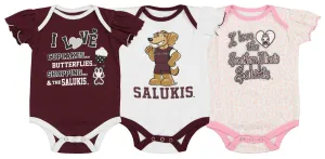 Outerstuff NCAA Infant Girls Southern Illinois Salukis Three Piece Creeper Set