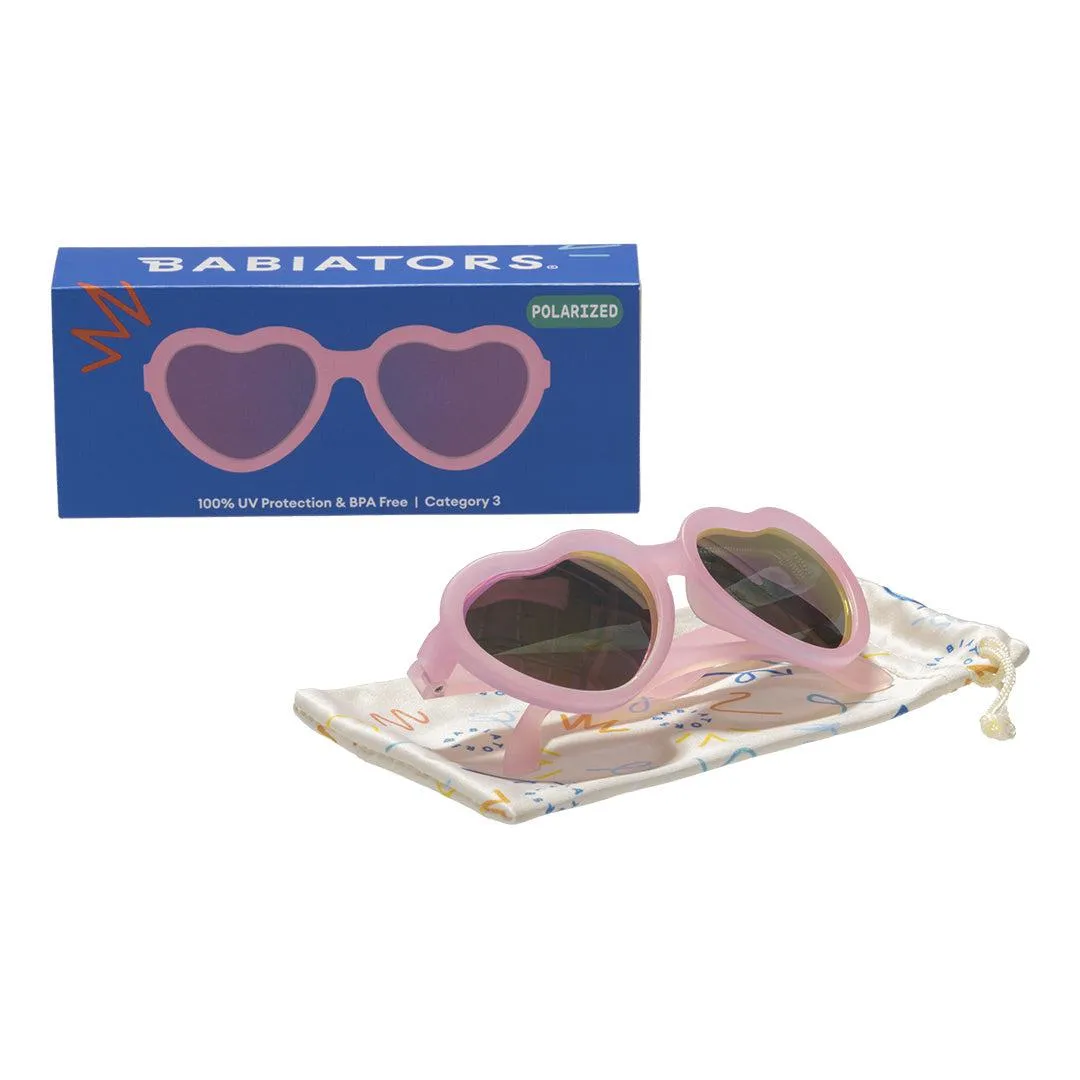 Outlet - Babiators Polarised Heart Sunglasses - Frosted Pink