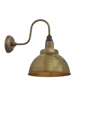 Outlet Brooklyn Vintage Swan Neck Wall Sconce - 13 in Dome, Brass