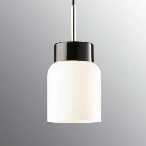 Outlet Smycka Tova Pendant Light - Black base, opal glass