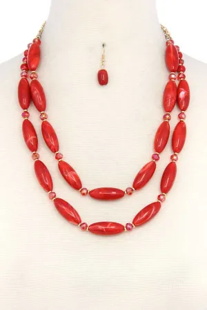 Oval Bead Layered Necklace