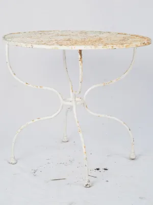 Oval Metal Garden Table w/ Perforated Top - early 20th 28"