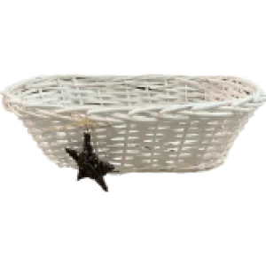 Oval white willow basket with Vine Star