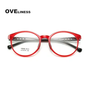 Oveliness Children's Unisex Full Rim Round Tr90 Titanium Eyeglasses 8835