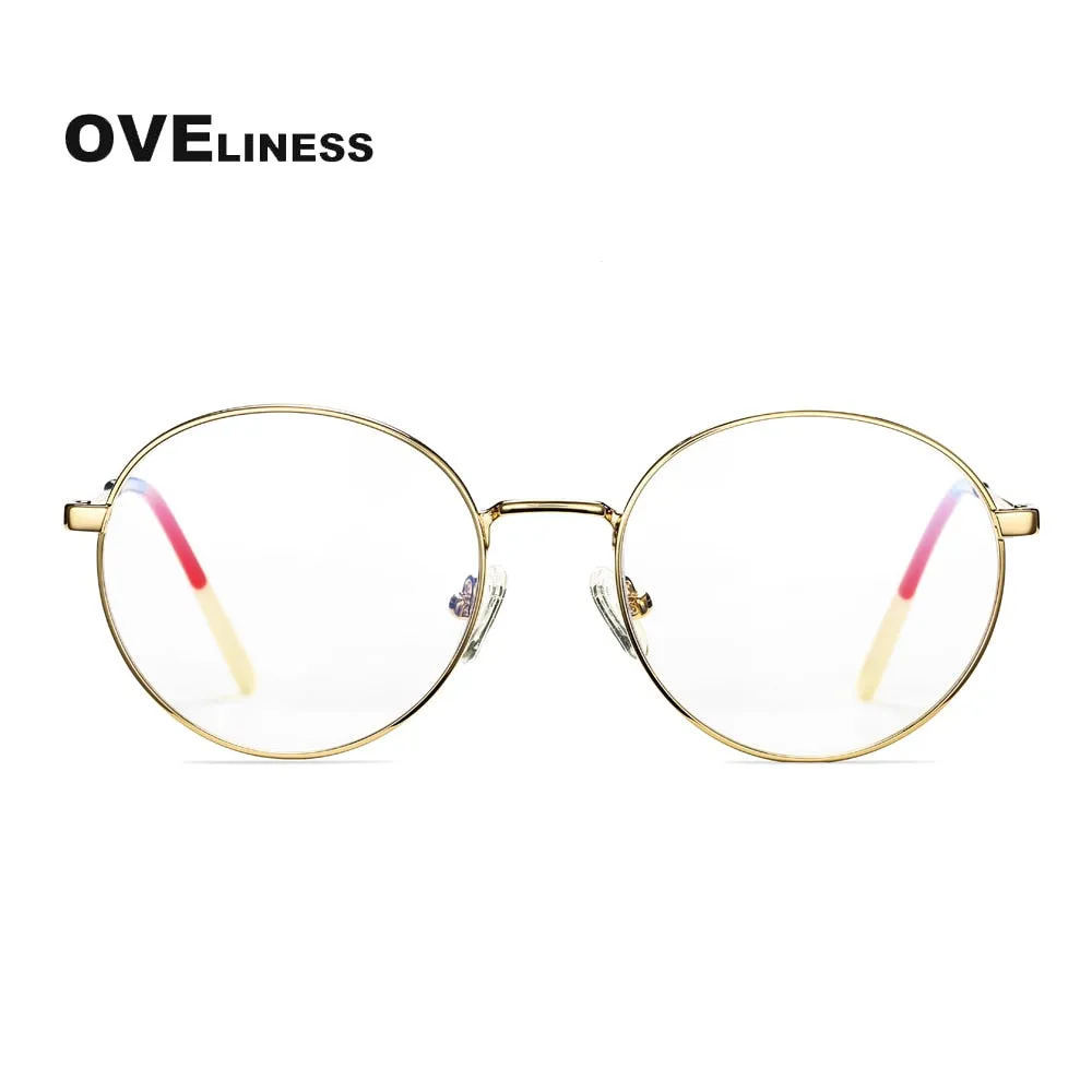 Oveliness Unisex Full Rim Round Titanium Eyeglasses P8081