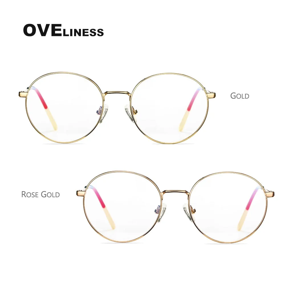 Oveliness Unisex Full Rim Round Titanium Eyeglasses P8081