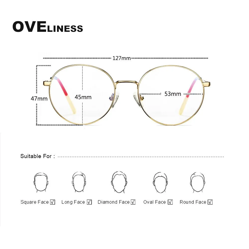 Oveliness Unisex Full Rim Round Titanium Eyeglasses P8081