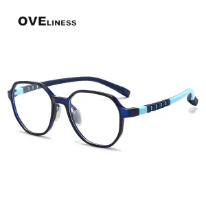 Oveliness Youth Unisex Full Rim Flat Top Oval Tr 90 Titanium Eyeglasses 91032