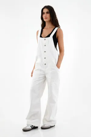 Overall crudo con botones para mujer