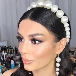 Oversize Elegant Pearl Embellished Headband