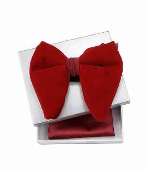 Oversize Ferrari Red Velvet Bow Tie