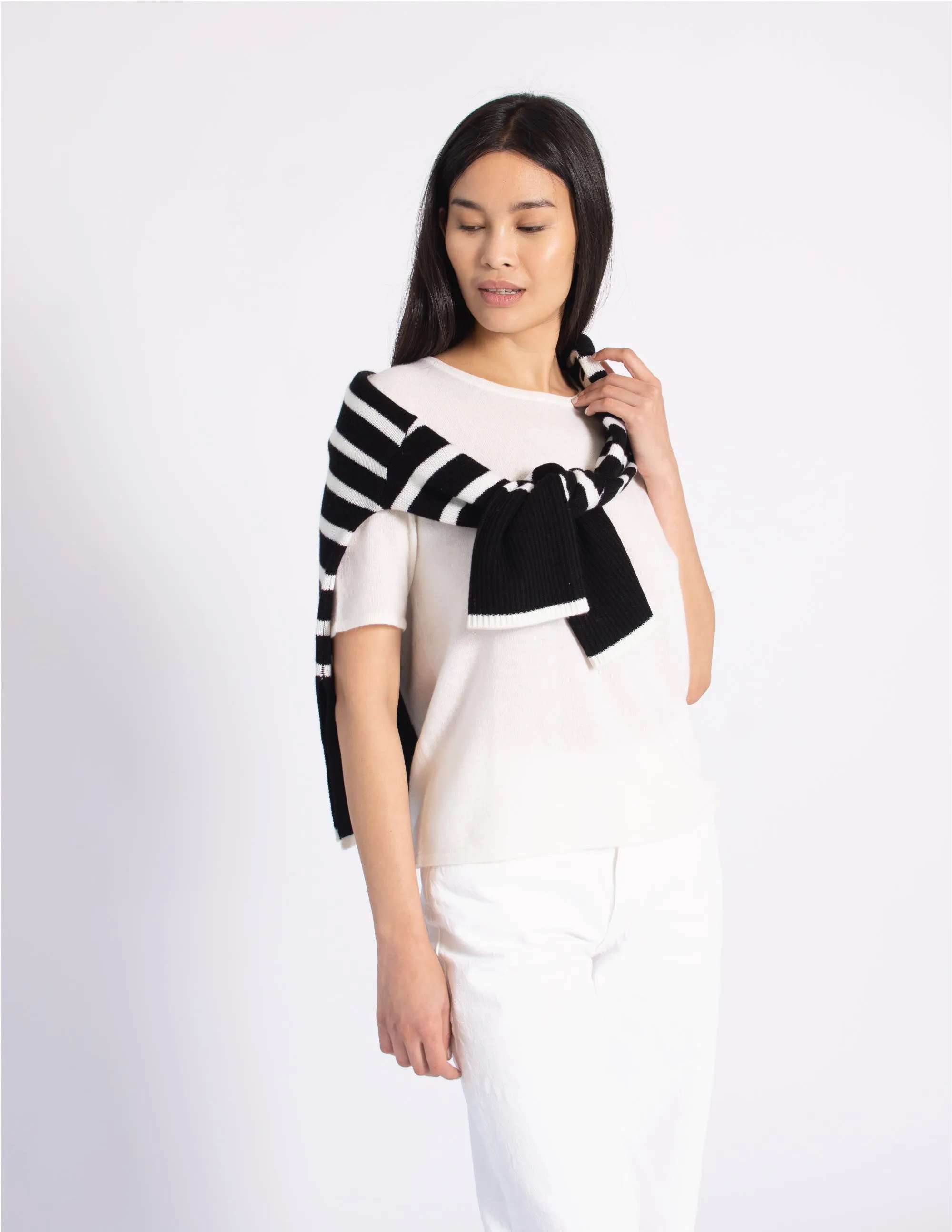 Oversize Stripe Turtleneck Sweater