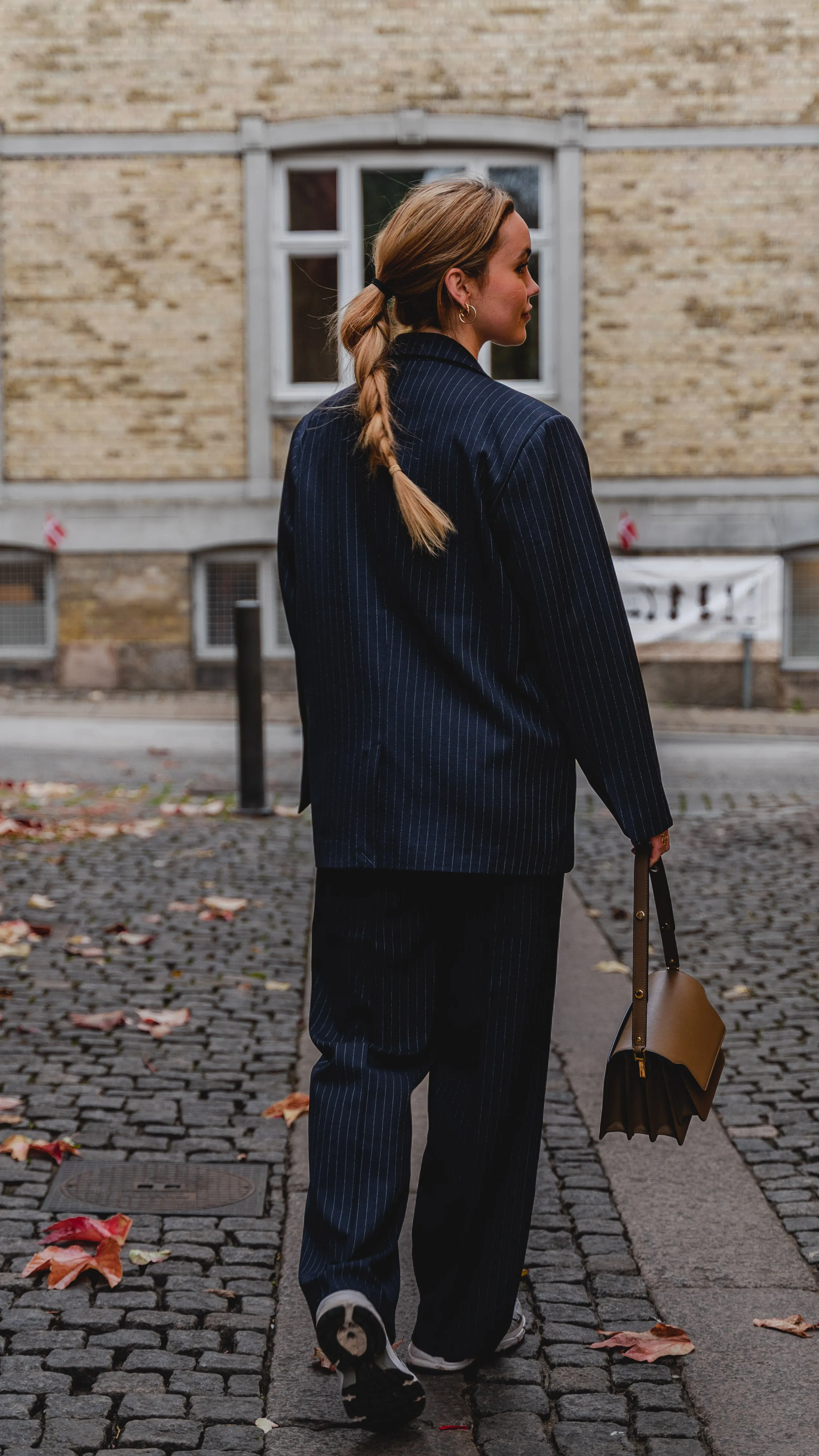 Oversized Blazer with Classic Suit Trousers - Package Deal (Navy Pinstripe)