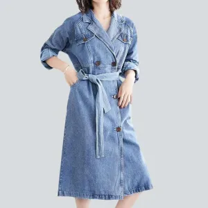 Oversized bleached women's denim coat