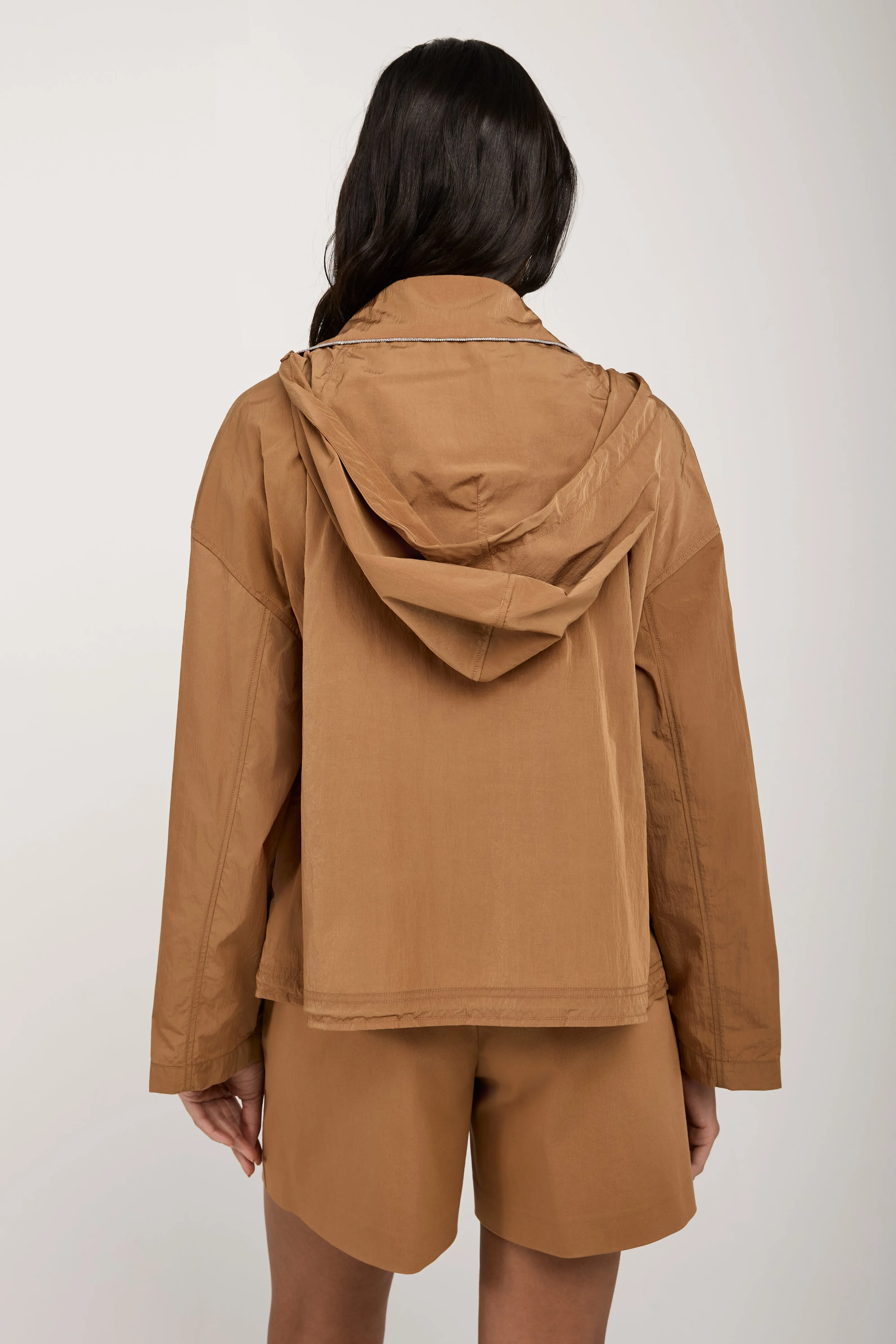 Oversized Hooded Jacket in Desert