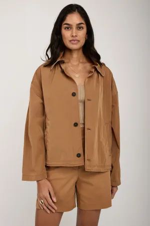 Oversized Hooded Jacket in Desert