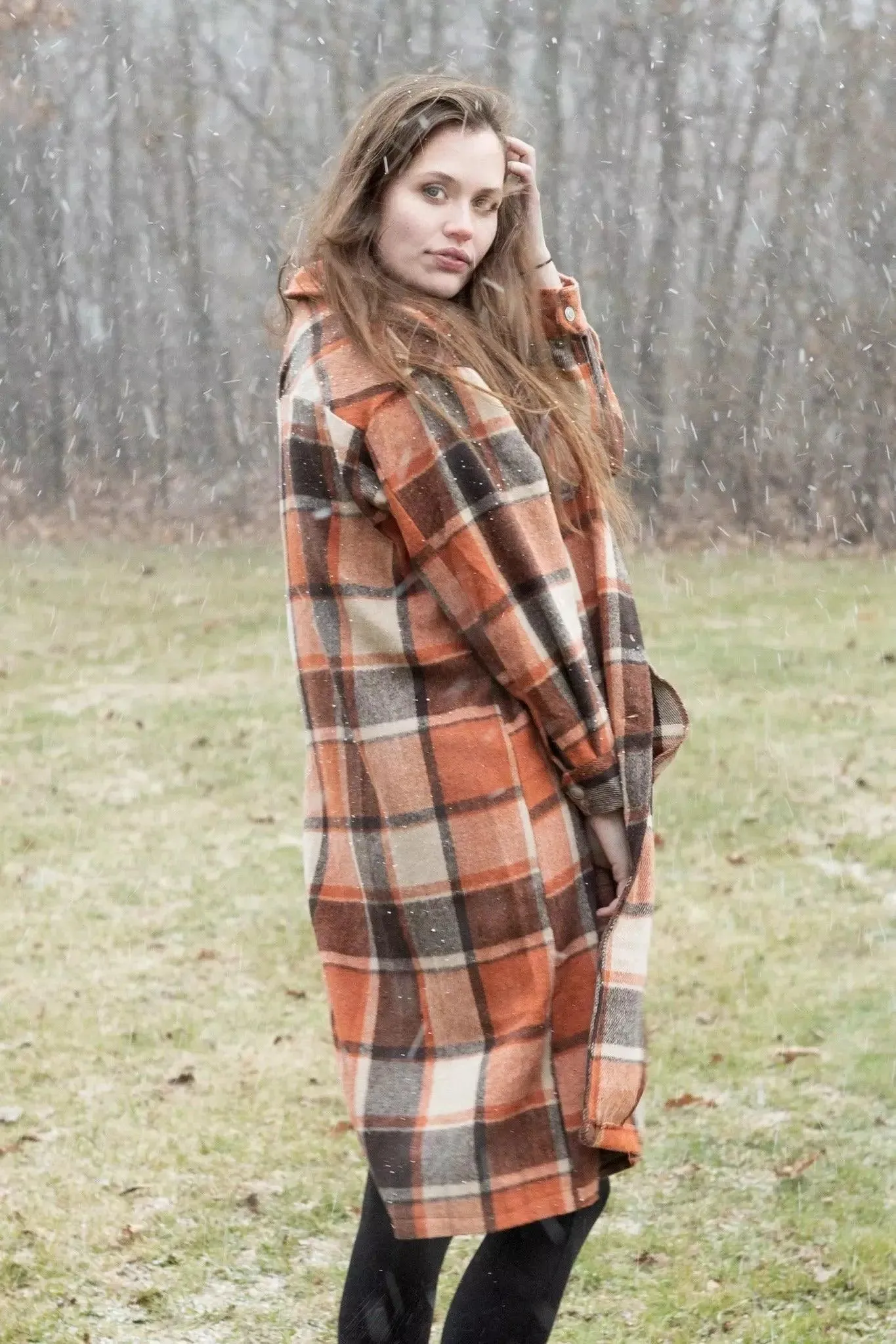 Oversized Plaid Long Shacket