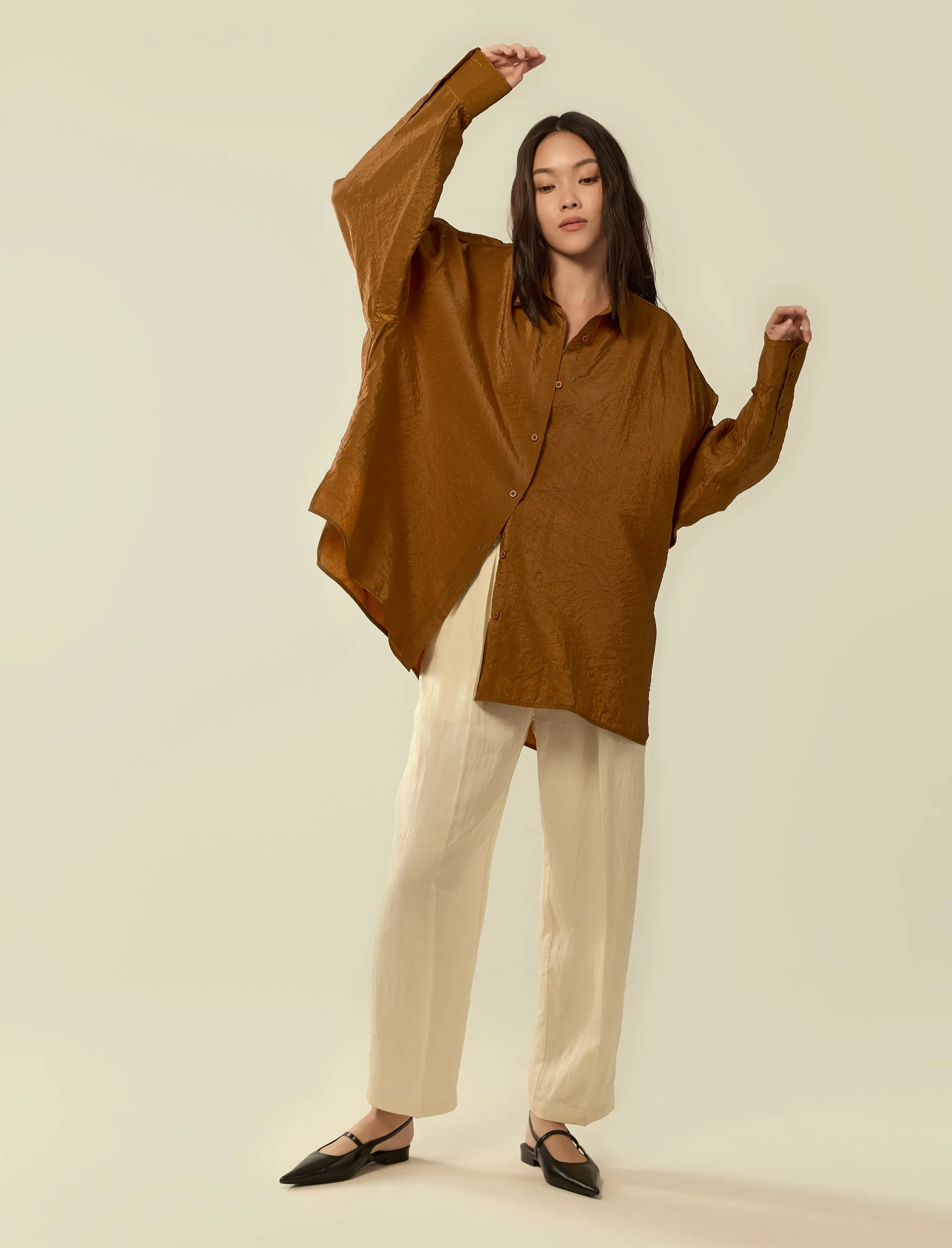 oversized relaxed-fit shirt