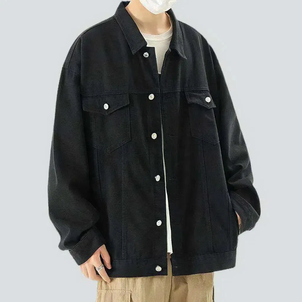 Oversized vintage men's jean jacket