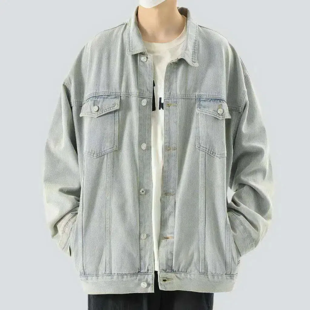 Oversized vintage men's jean jacket