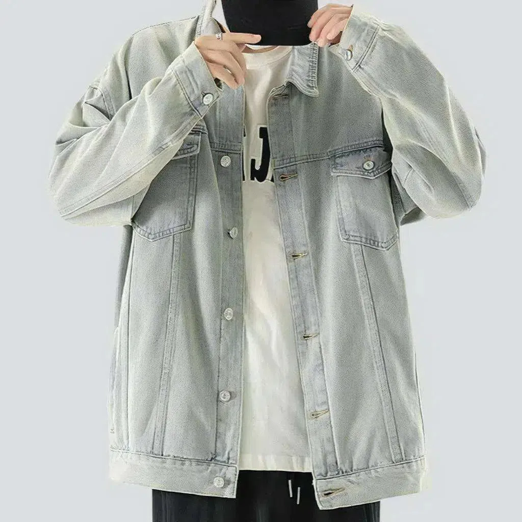 Oversized vintage men's jean jacket