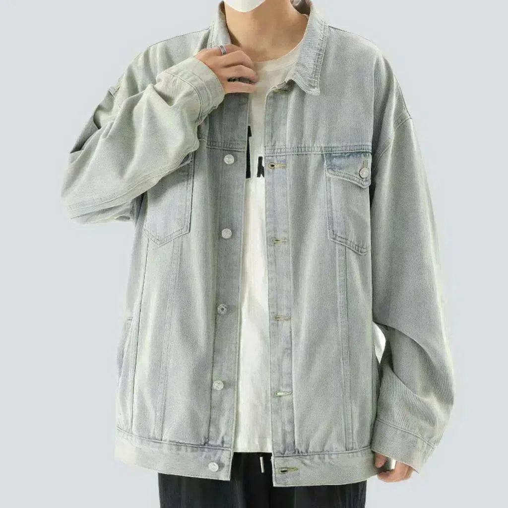 Oversized vintage men's jean jacket